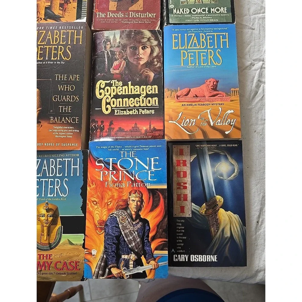 Lot of 9 Elizabeth Peters‎ Fiction Mystery Suspense Historical Paperback Books